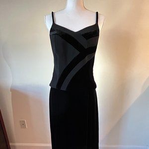 Black Velour, Spaghetti Strap Top - Size 4
